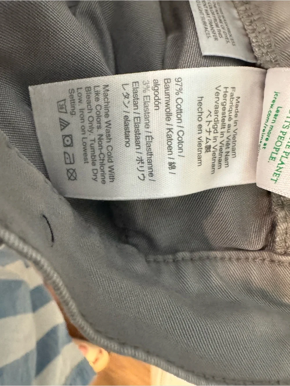 J. Crew Men's Grey Cotton Chino Pants